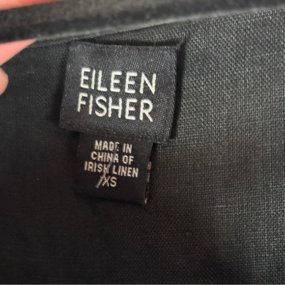 Eileen Fisher 100% Linen Black Button-up Tunic Sz XS - Picture 3 of 9